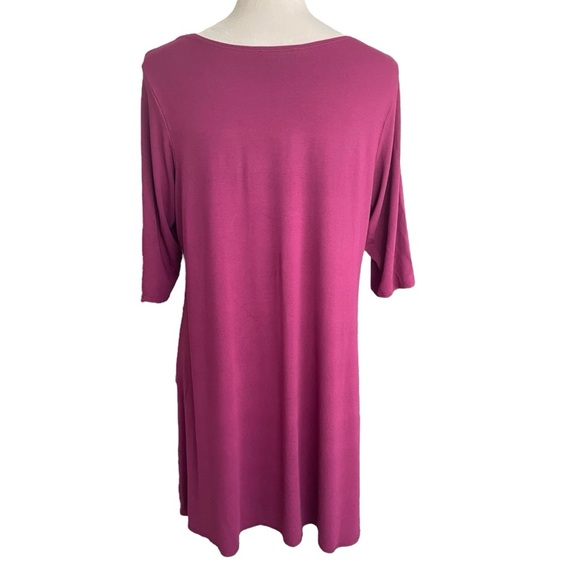 Eileen Fisher Purple Lagen Look Minimalist Rayon Blend Tunic Top Women Size L - Picture 3 of 7